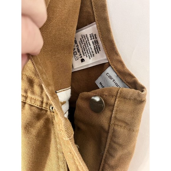 Carhartt Insulated Bib Overalls Duck Youth Size 8 Double Knee - Picture 6 of 13